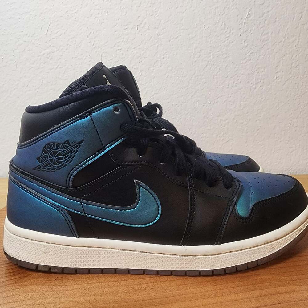 Jordan Air Jordan 1 Mid SE Shoes Womens Size 9 Black Teal Basketball BQ6472-009